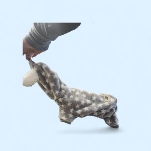 Ugg Dog Micro Fleece Jacket Stars And Leash Hole Teddy Ears  Sz XS